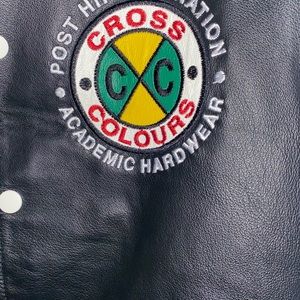New Cross Colours Leather Jacket Do Baseball Not 8 Ball Size S Women/XS Men